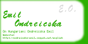 emil ondreicska business card